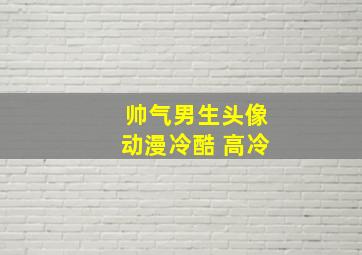 帅气男生头像动漫冷酷 高冷